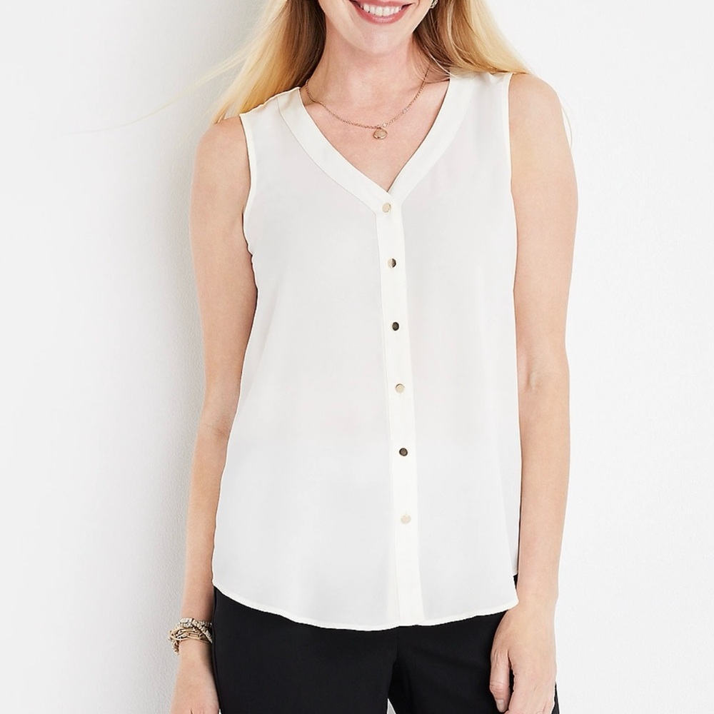 Maurices Ivory Sleeveless Blouse
